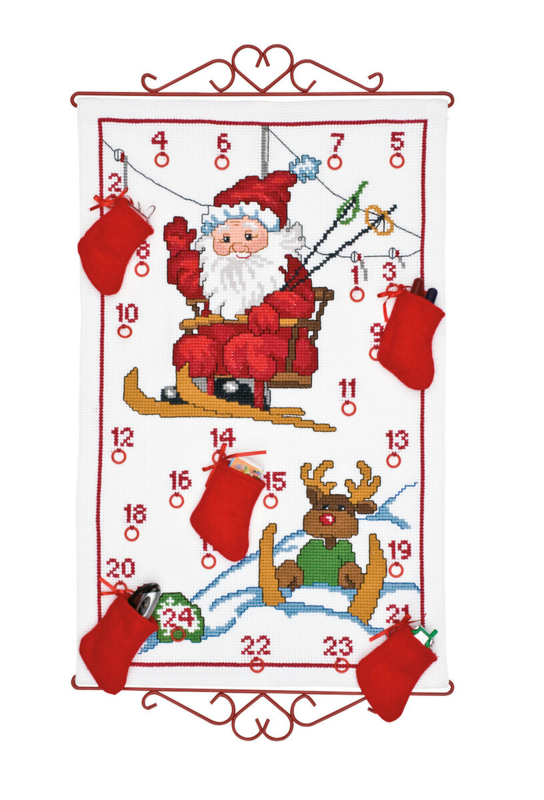 Kirjontasarja Hiihto-Tonttu 5125/38 38 x 61 cm