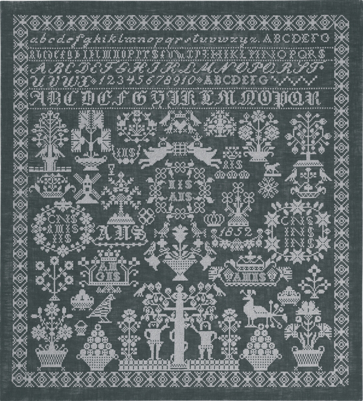 Kirjontapaketti Harmaa nimiliina 54 x 59 cm