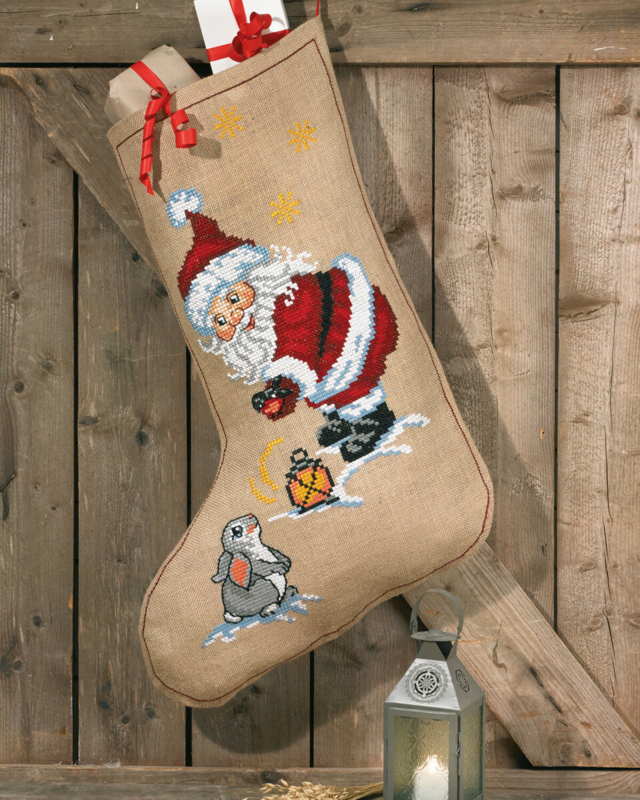 Kirjontapakkaus Tonttu & Kani 60 x 84 cm