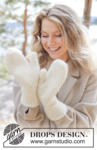 261-14 Frost Pebble Mittens by DROPS Design