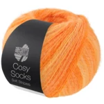 Lana Grossa Cosy Socks Soft Stripes 112 Vaaleanoranssi/mandariini/oranssi