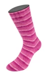 Lana Grossa Cosy Socks Soft Stripes 108 Roosa/vanharoosa/lohenpunainen/kanervanpunainen