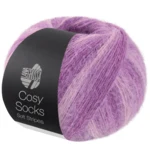 Lana Grossa Cosy Socks Soft Stripes 114 Vaaleanliila/liila/violetti