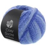 Lana Grossa Cosy Socks Soft Stripes 109 Vaaleansininen/taivaansininen/sininen/laivastonsininen
