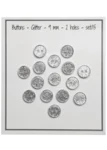 Go Handmade Glitter-napit 9 mm Hopea