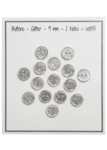 Go Handmade Glitter-napit 9 mm Kulta