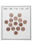 Go Handmade Glitter-napit 9 mm Kuparinruskea