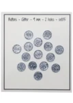 Go Handmade Glitter-napit 9 mm Sininen