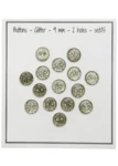 Go Handmade Glitter-napit 9 mm Vihreä