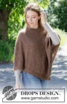Forest Fall Poncho – DROPS 272-19, ruskea poncho (2)