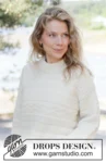 White Echo Sweater – DROPS 263-1, kohoneulepusero DROPS Lima -langasta, kuva 3