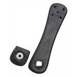 Go Handmade Laukkuremmi Hopeanvärisellä Painonapilla 2x11 cm Musta/Hopea