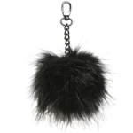 Go Handmade Pompon m. metal kæde, 11 cm 22269 Sort - mørkegrå kæde