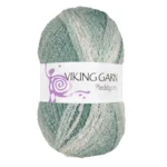 Viking Pleddgarn 736 Valkoinen/Petroli