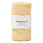 LindeHobby Macrame Lux, Rope Yarn, 2 mm 08 Vaaleankeltainen