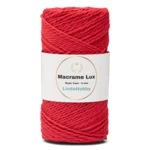 LindeHobby Macrame Lux, Rope Yarn, 2 mm 10 Punaine