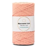 LindeHobby Macrame Lux, Rope Yarn, 2 mm 11 Vaaleanpunainen