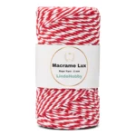 LindeHobby Macrame Lux, Rope Yarn, 2 mm 12 Punainen ja valkoinen