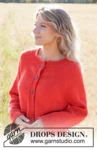 248-9 Red Sunrise Cardigan by DROPS Design
