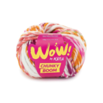 Katia Wow Chunky Boom 308 Jaskrawy zielony-żółty fluor-różowy fluor-jaskrawy pomarańczowy
