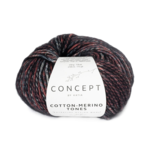 Katia Concept Cotton-Merino Tones 301 Musta-punainen-bordeaux