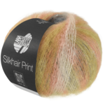 Lana Grossa Silkhair Print 440 Vanilja/kerma/oranssi/turkoosi/sinapinkeltainen/marja