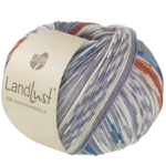 Lana Grossa Landlust Die Sockenwolle 614 Harmaa/Valkoinen/Vaalea-/Tumma petrooli/Okrankeltainen/Toukokuunvihreä