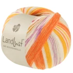 Lana Grossa Landlust Die Sockenwolle 723 Keltaoranssi/Punaoranssi/Kerma/Liila/Vaalea beige/Lohenoranssi/Punainen