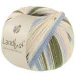 Lana Grossa Landlust Die Sockenwolle 722 Metsänvihreä/Ecru/Taivaansininen/Vaalea beige/Jade