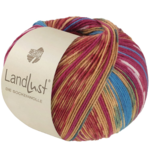 Lana Grossa Landlust Die Sockenwolle 615 Orkidea/Sahraminkeltainen/Vaalea punainen/Valkoinen/Taivaansininen