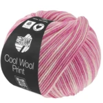 Lana Grossa Cool Wool Print 842 Roosa/Fuksia/Ecru
