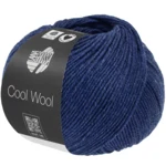 Lana Grossa Cool Wool Mélange 1504 Tummansininen meleerattu