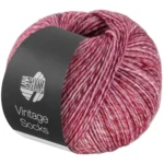 Lana Grossa Vintage Socks 1009 Vanha roosa/geraniuminpunainen/bordeaux meleerattu