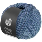 Lana Grossa Vintage Socks 1017 Vaaleanharmaa/farkunsininen/sinivioletti/harmaanvihreä meleerattu