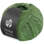 Lana Grossa Vintage Socks 1016 Vaalea-/sammal-/harmaanvihreämeleroitu