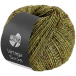 Lana Grossa Vintage Socks 1002 Toukokuun vihreä/omenanvihreä/tummanvihreä meleerattu