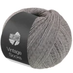 Lana Grossa Vintage Socks 1020 Vaaleanharmaa/tummanharmaa meleerattu