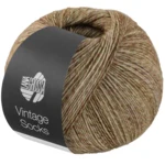 Lana Grossa Vintage Socks 1013 Khaki/vaaleabeige/hempeänvihreä/ruskeameleroitu