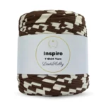 LindeHobby Inspire Print 50 Luonnonvalkoinen leveillä tummanruskeilla raidoilla