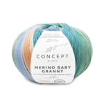 Katia Concept Merino Baby Granny 501 Vihreä-vaaleansininen-oranssi