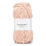 LindeHobby Fuzzy Chenille Silver Lurex 24 Roosabeige