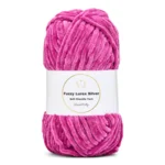LindeHobby Fuzzy Chenille Silver Lurex 44 Vaalea fuksia