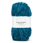 LindeHobby Fuzzy Chenille Silver Lurex 18 Petroolinvihreä / tumma turkoosi