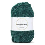 LindeHobby Fuzzy Chenille Silver Lurex 28 Smaragdinvihreä