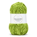 LindeHobby Fuzzy Chenille Silver Lurex 32 Ruohonvihreä