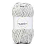 LindeHobby Fuzzy Chenille Silver Lurex 42 Tykinkuulametalli