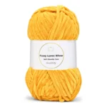 LindeHobby Fuzzy Chenille Silver Lurex 47 Kullan­keltainen