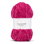 LindeHobby Fuzzy Chenille Gold Lurex 45 Tumma fuksia