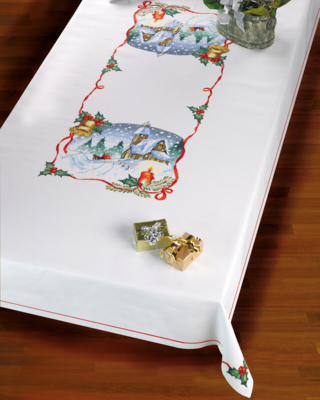 Kirjontapaketti Kirkko & kellot 140 x 230 cm