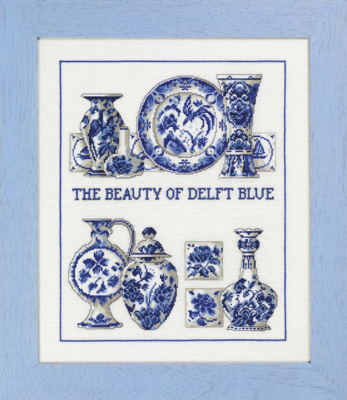 Kirjontasarja Delft Blue 36 x 43 cm